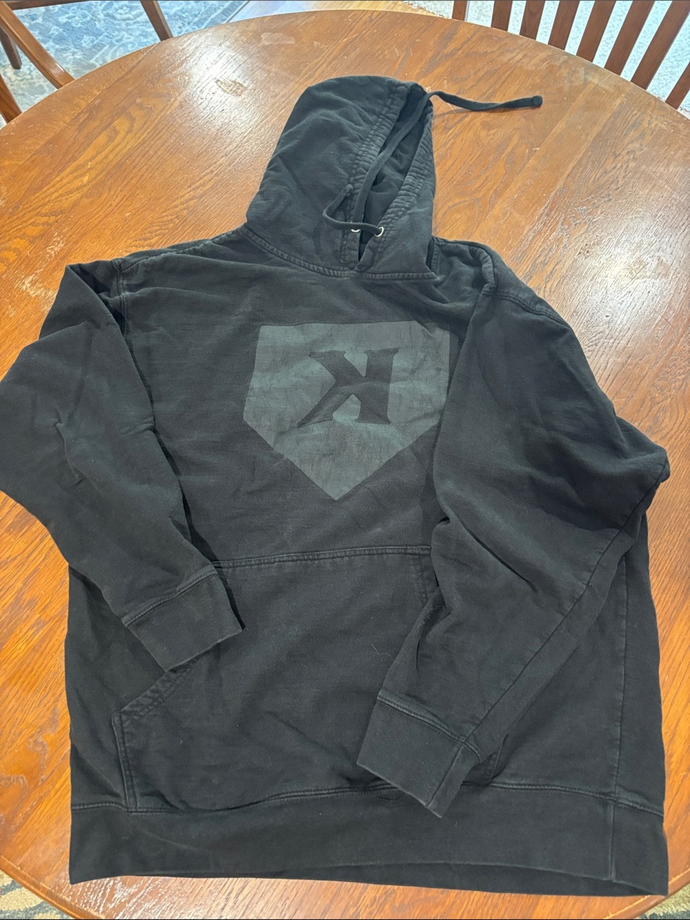 Pitchers Only Black Crewneck Hoodie with Backward K Shield Logo